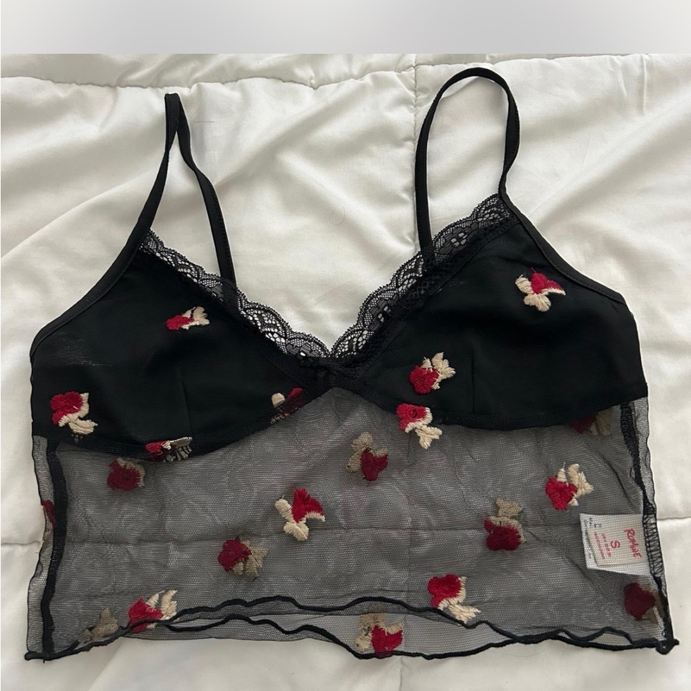 Sheer Black Floral Top